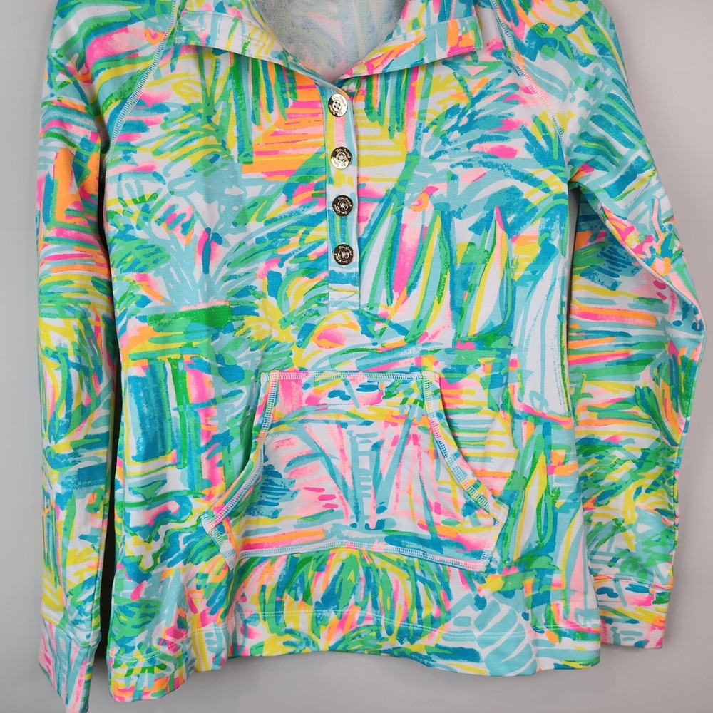 Lilly Pulitzer Skipper Popover Women's XS Multi-Color Abstract Print Pullover - Picture 4 of 8